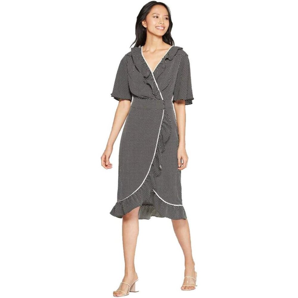 Who What Wear for Target- Polka Dot Wrap Dress Size L